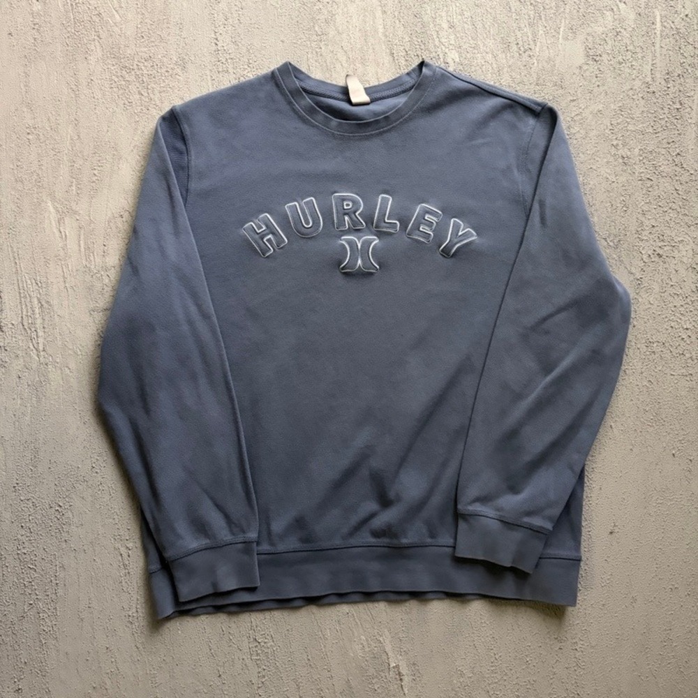 Vintage Hurley Sweatshirt XL Blue 2000s Y2K Embroidered